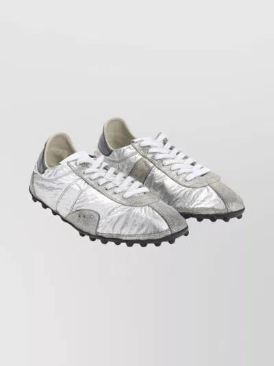 Maison Margiela Low Top Sneakers Metallic Finish In Multi