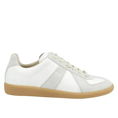 Maison Margiela Low-top Sneakers With Suede Inserts In White