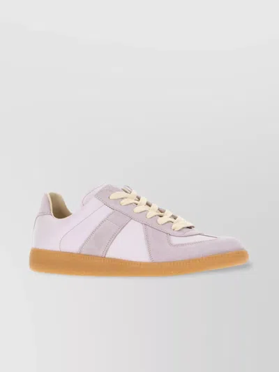 Maison Margiela Low-top Suede Panel Rubber Sole Sneakers In Glicine