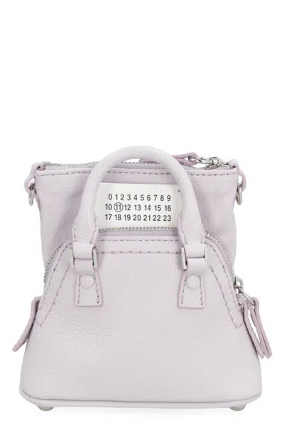 Maison Margiela Luxurious Lilac Leather Crossbody Handbag For The Fashion-forward Man