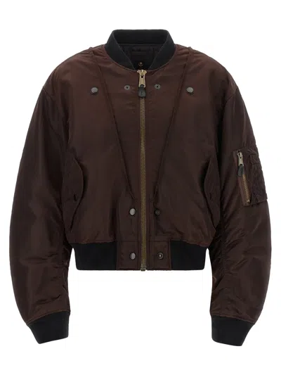 Maison Margiela ' Ma-1' Reversible Bomber Jacket In Brown