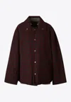 Maison Margiela Madras Checked Reversible Jacket In Burgundy