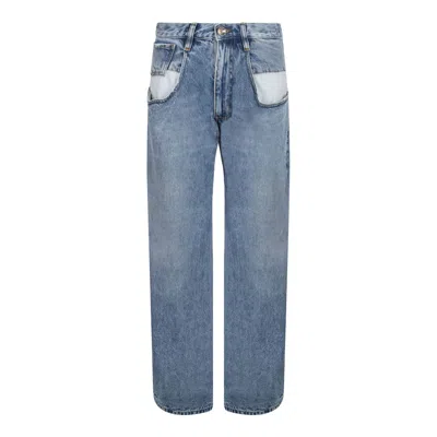 Maison Margiela Straight Jeans With Contrasted Pockets In Blue