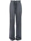 Maison Margiela Charcoal Gray Drawstring Pants With Mid-rise Waistband And Reinforced Ankles
