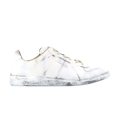 Pre-owned Maison Margiela Replica Low 'white Paint' | Men's Size 39.5