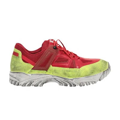 Pre-owned Maison Margiela Security Dirty Treatment Sneakers 'red Yellow' | Men's Size 45