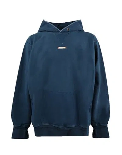 Maison Margiela Sweatshirt Man Sweatshirt Blue Size M Cotton In Brown