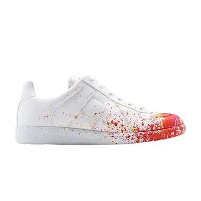 Pre-owned Maison Margiela Wmns Replica Low 'paint Splatter - White Orange' | Women's Size 36.5