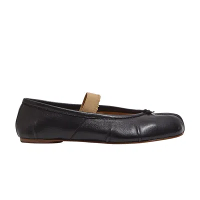 Pre-owned Maison Margiela Wmns Tabi Ballerina Flat Elastic Band 'black Nude' | Women's Size 41