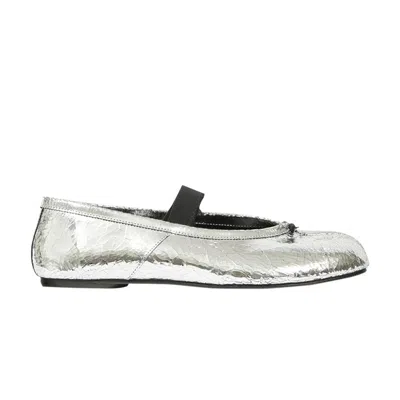 Pre-owned Maison Margiela Wmns Tabi Ballerina Flat Elastic Band 'silver' | Women's Size 39