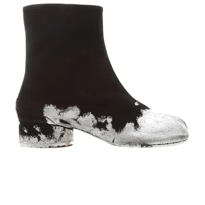 Pre-owned Maison Margiela Wmns Tabi Boot 'painted - Black Silver' | Women's Size 35.5