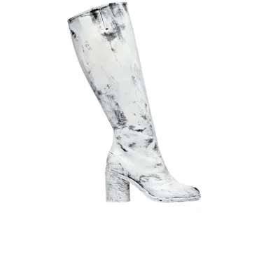 Pre-owned Maison Margiela Wmns Tabi Knee-high Boot 'painted - White' | Women's Size 36