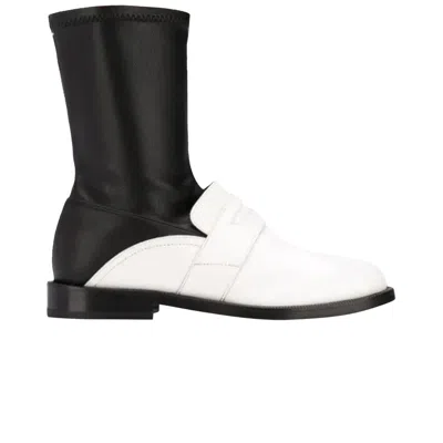 Pre-owned Maison Margiela Wmns Tabi Penny Bar Boot 'white Black' | Women's Size 35