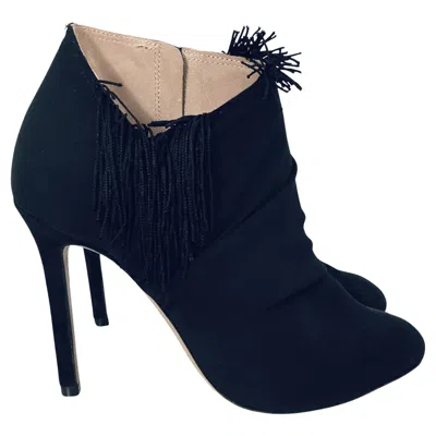 Pre-owned Maison Margiela Maison Martin Margiela 2010s Fringe Trimmed Ankle Boots, Size 36.5 In Black