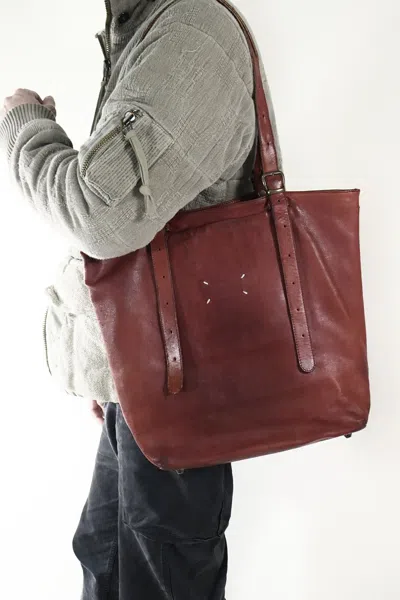 Pre-owned Maison Margiela Maison Martin Margiela 3way Leather Bag/tote In Red/brown