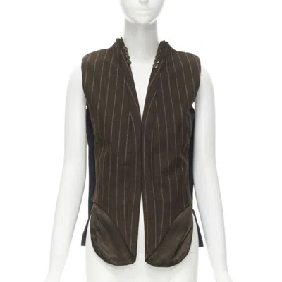 Pre-owned Maison Margiela Maison Martin Margiela Artisanal 2003 Runway Brown Deconstructed Sleeves Vest