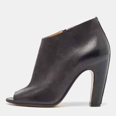 Maison Margiela Maison Martin Margiela Black Leather Open Toe Ankle Booties