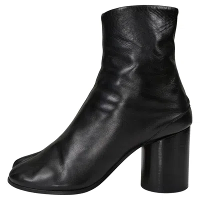 Pre-owned Maison Margiela Maison Martin Margiela Black Leather Tabi Boots With High Heels 2000