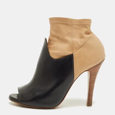 Maison Margiela Maison Martin Margiela Black/beige Leather 5ac Peep Toe Booties