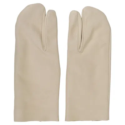 Pre-owned Maison Margiela Maison Martin Margiela Bone Leather Tabi Gloves In Sand