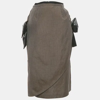 Maison Margiela Maison Martin Margiela Brown Printed Linen & Mohair Exaggerated Bow Skirt