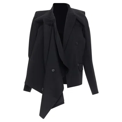 Maison Margiela Maison Martin Margiela Deconstructed Draped Coat In Black
