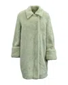 Maison Margiela Maison Martin Margiela Faux Fur Coat In Ivory Polyester In Blue