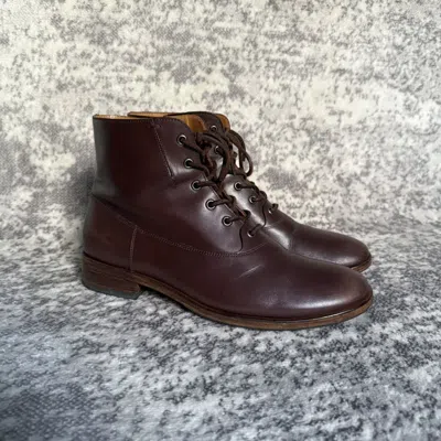 Pre-owned Maison Margiela Maison Martin Margiela Leather Laced Side Zip Combat Boots In Brown