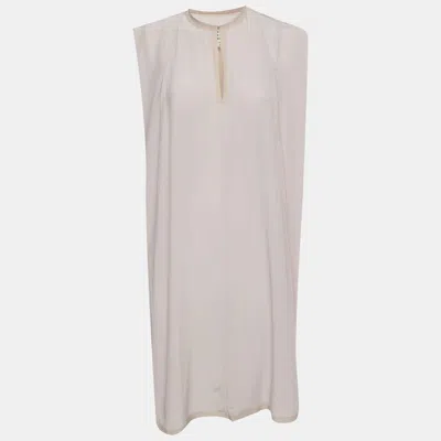 Maison Margiela Maison Martin Margiela Purple Silk Crepe Tunic Mini Shift Dress In White