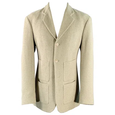 Pre-owned Maison Margiela Maison Martin Margiela Size 40 Beige Woven Cotton Notch Lapel Sport Coat In Brown