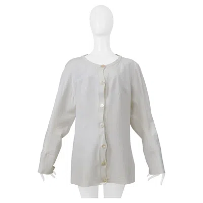 Pre-owned Maison Margiela Maison Martin Margiela White Cardigan With Oversized Crewneck Ss 2001