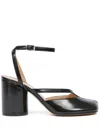 Maison Margiela Tabi Split-toe Glossed Leather Pumps In Black