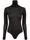 Maison Margiela Maison Martin Margiela Women Body Collo Alto Semitrasparente In Black