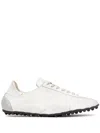 Maison Margiela White Low Top Sneakers With Logo Patch On The Tongue And Contrasting Heel In Cotton Blend Woman In White
