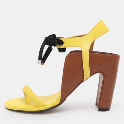 Maison Margiela Maison Martin Margiela Yellow/brown Leather Ankle Strap Sandals In Multi
