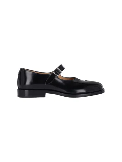 Maison Margiela Maison-style Bovine Leather Flat Shoes For Women In Black