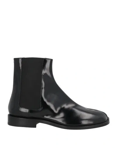 MAISON MARGIELA MAISON MARGIELA MAN ANKLE BOOTS BLACK SIZE 9 LEATHER, ELASTIC FIBRES