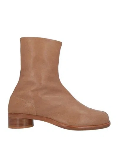 Maison Margiela Man Ankle Boots Camel Size 8 Soft Leather In Beige