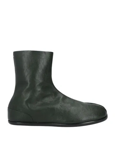 Maison Margiela Man Ankle Boots Dark Green Size 9 Soft Leather In Green
