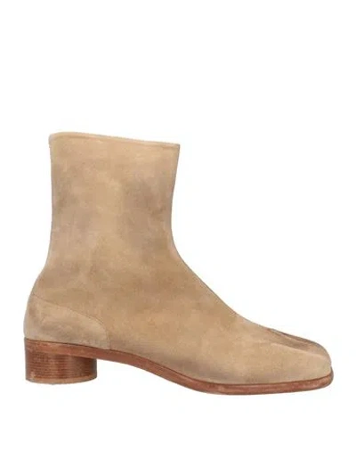 Maison Margiela Man Ankle Boots Sand Size 12 Leather In Beige