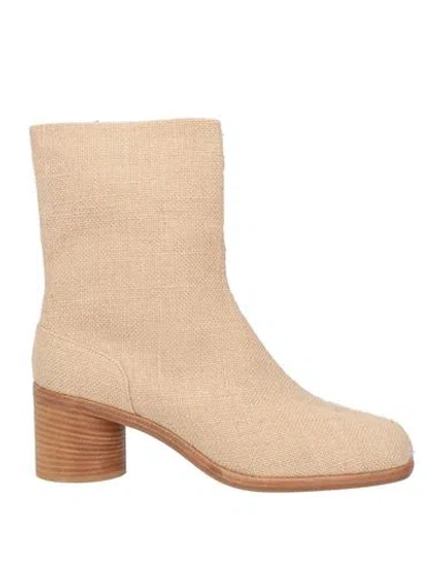 Maison Margiela Man Ankle Boots Sand Size 13 Textile Fibers In Beige
