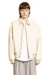 Maison Margiela Casual Jacket With Ribbed Cuffs And Hem In Beige