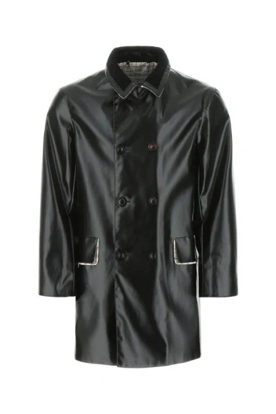 MAISON MARGIELA MAISON MARGIELA MAN BLACK PVC TRENCH COAT