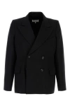 Maison Margiela Men Black Wool Blazer In Black