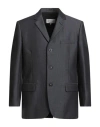Maison Margiela Man Blazer Charcoal Size 36 Wool, Mohair Wool In Black
