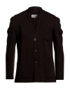 Maison Margiela Man Blazer Chocolate Brown Size 34 Wool, Acrylic In Brown