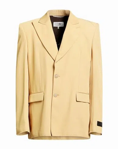 Maison Margiela Man Blazer Sand Size 40 Polyamide, Viscose In Nude