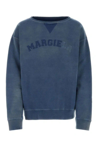Maison Margiela Man Blue Cotton Oversize Sweatshirt