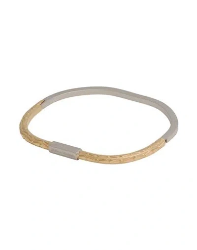Maison Margiela Man Bracelet Silver Size Vi Brass In Metallic