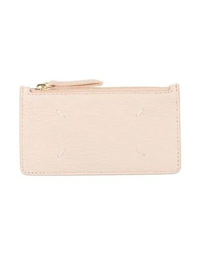 Maison Margiela Man Cardholder Light Pink Size - Goat Skin, Brass, Zinc, Aluminum, Copper